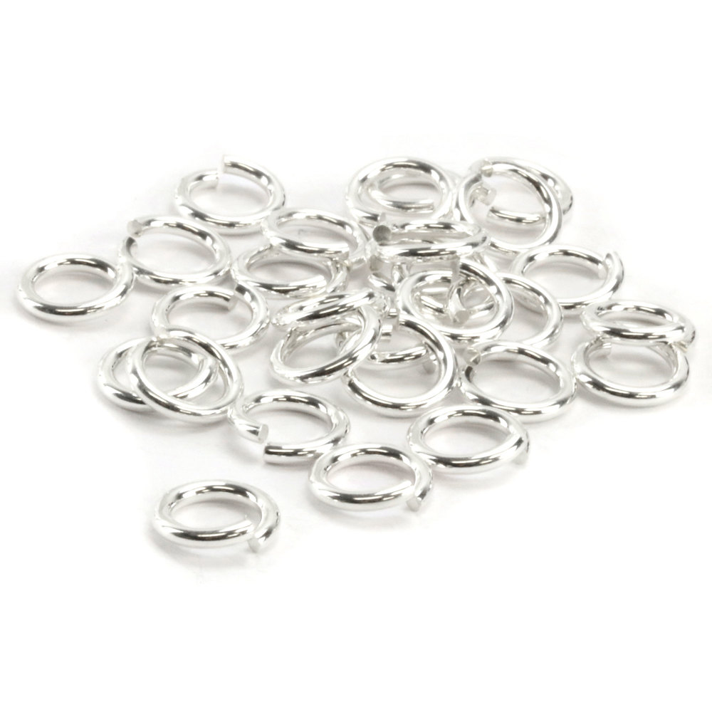 Jump Rings Sterling Silver 3mm I.D. 18 Gauge Jump Rings, 1/4 ozt (~74 rings)